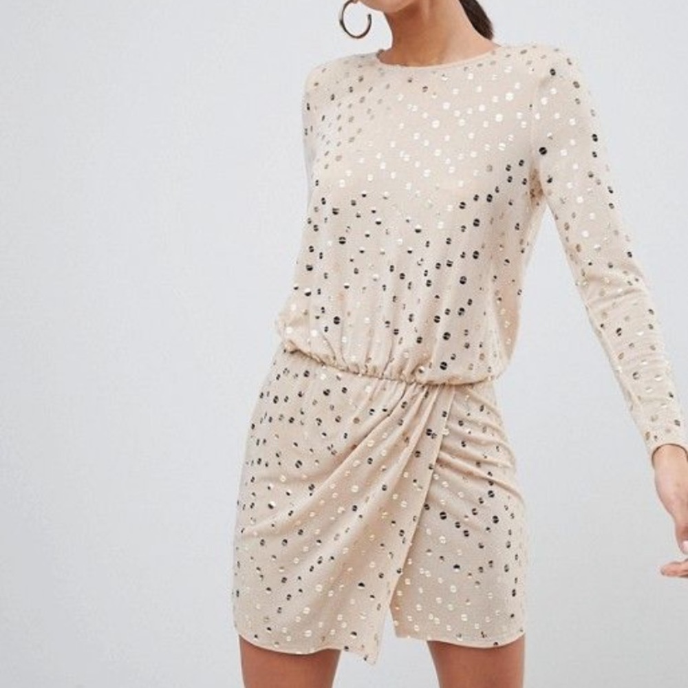 Asos Flounce London sequin mini dress new